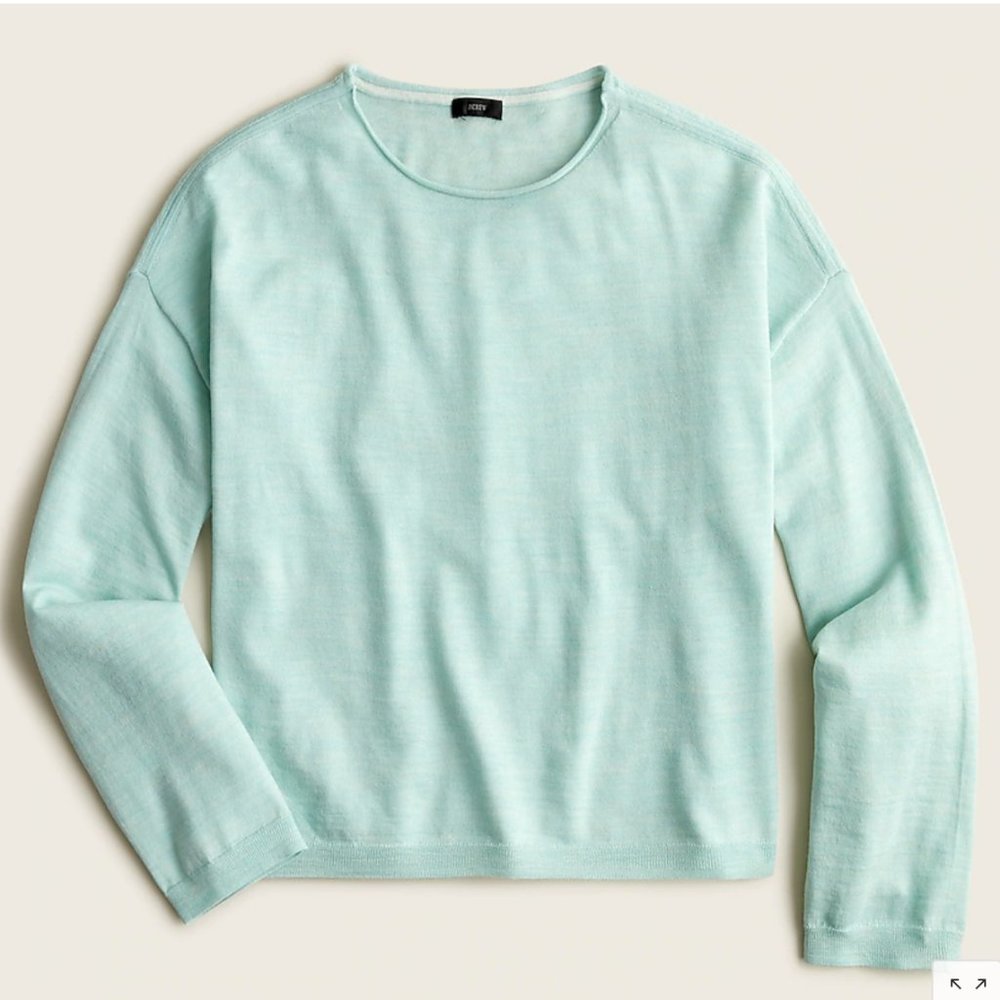 Merino wool rollneck sweatshirt BA399 J. Crew size 2x / 2X hthr Breeze N…